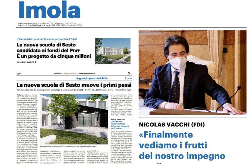 NICOLAS VACCHI (FDI) SCUOLA DI SESTO IMOLESE, FINALMENTE VEDIAMO I FRUTTI DEL NOSTRO LAVORO