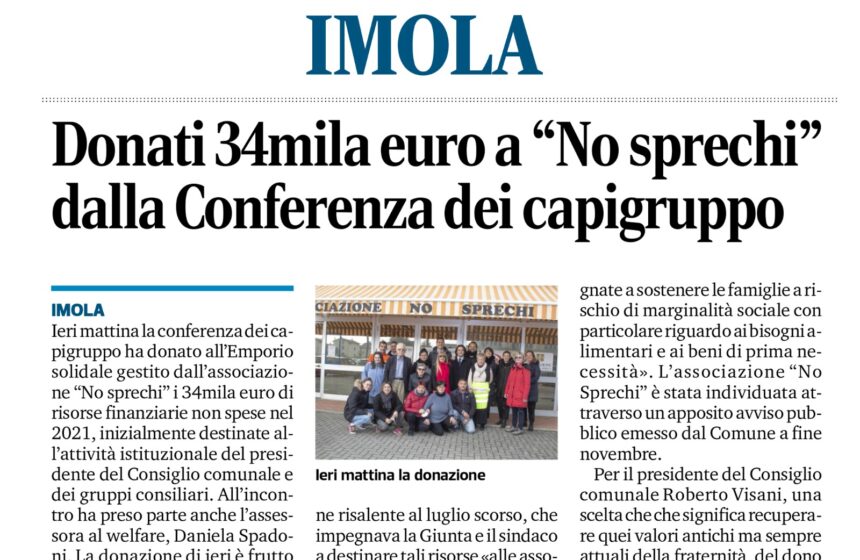 NICOLAS VACCHI (FDI): NOI CONSIGLIERI COMUNALI ABBIAMO DONATO 34MILA EURO ALLE FAMIGLIE IN DIFFICOLTÀ TRAMITE “NO SPRECHI”, CHE SIA UN BUON NATALE ANCHE PER CHI È PIU IN DIFFICOLTÀ.