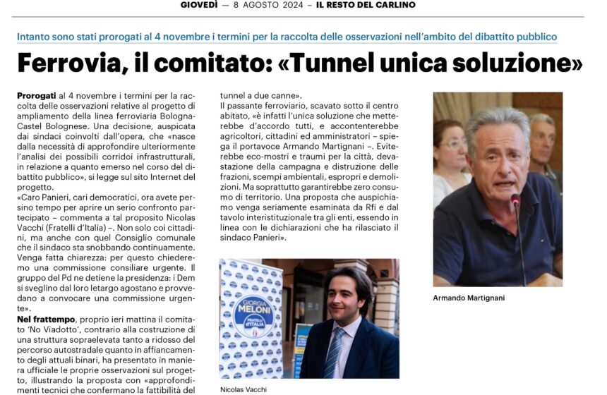 NICOLAS VACCHI (FDI): QUADRUPLICAMENTO DELLA LINEA FERROVIARIA, PROROGATO IL TERMINE PER LE OSSERVAZIONI, ORA C’È TEMPO PER UNA COMMISSIONE CONSILIARE.